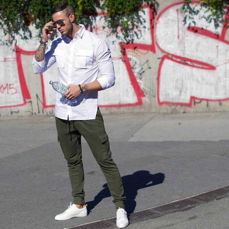 Ribbed Biker Pants