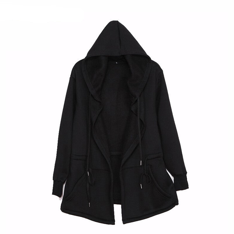 Loose-Fit Long Sleeve Hoodie With Zippers