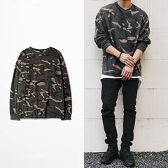 Relaxed Camo Crew Neck Sweater