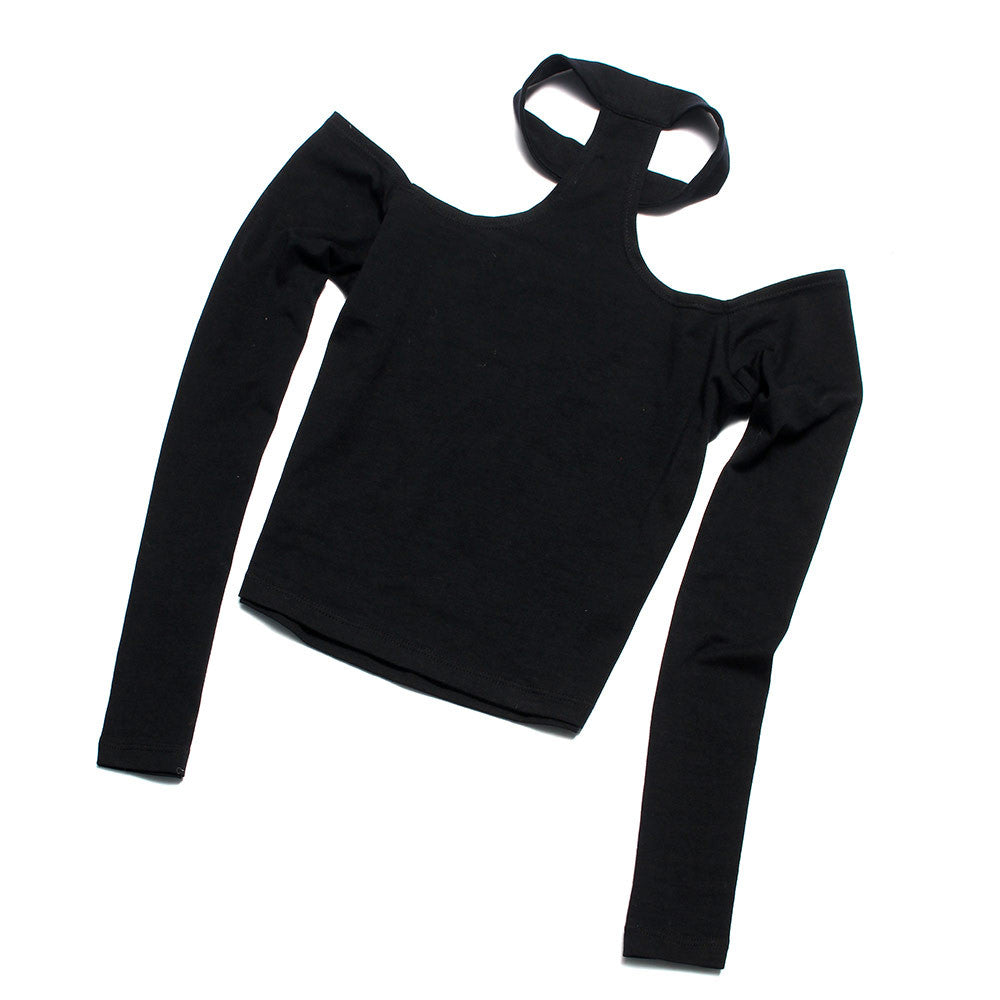 Off Shoulder Long Sleeve Crop Top