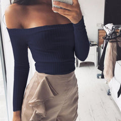 Off-Shoulder Long Sleeve Top