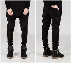 Biker Style Ribbed Jeans