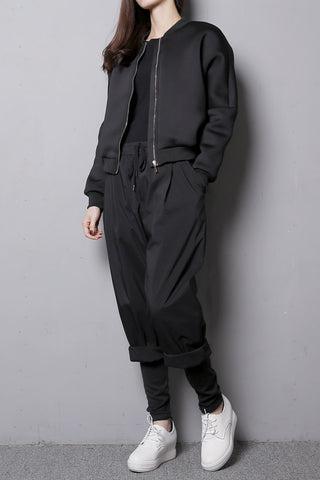 Jet Black Bomber Jacket