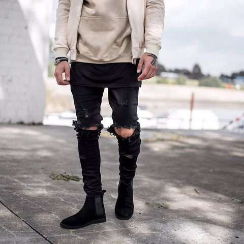 Ripped Kneecap Jeans