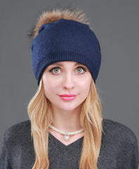 Wool Beanie With Fur