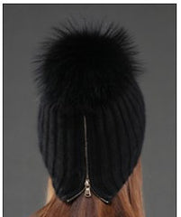 Wool Beanie With Fur