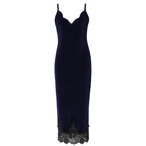 Velvet Dress With Mesh Bottom