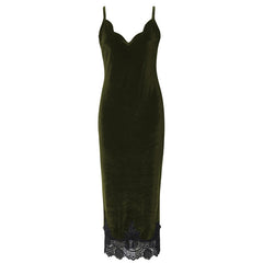 Velvet Dress With Mesh Bottom