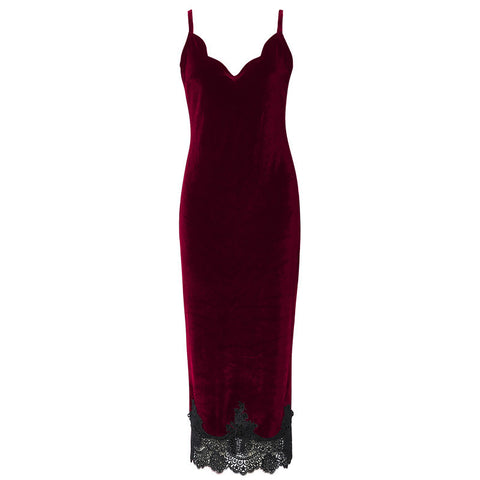 Velvet Dress With Mesh Bottom