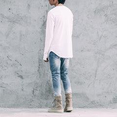 Long Sleeve T-Shirt With Scoop Bottom