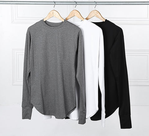 Long Sleeve T-Shirt With Scoop Bottom