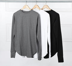Long Sleeve T-Shirt With Scoop Bottom