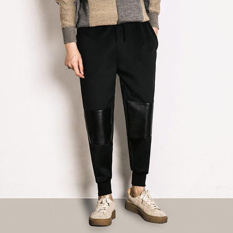 Faux Leather Tailored Sweatpants