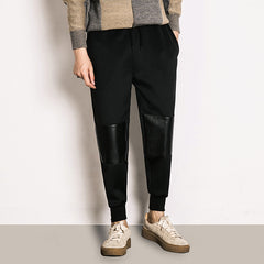 Faux Leather Tailored Sweatpants