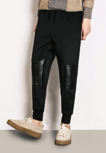 Faux Leather Tailored Sweatpants