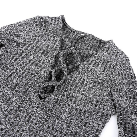 Lace-Up Sweater