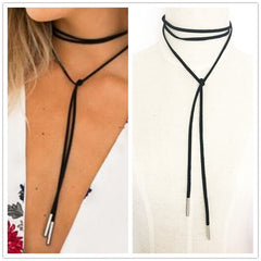 Leather-Ribbon Choker