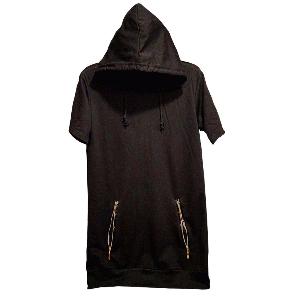 Loose-Fit Short Sleeve Hoodie