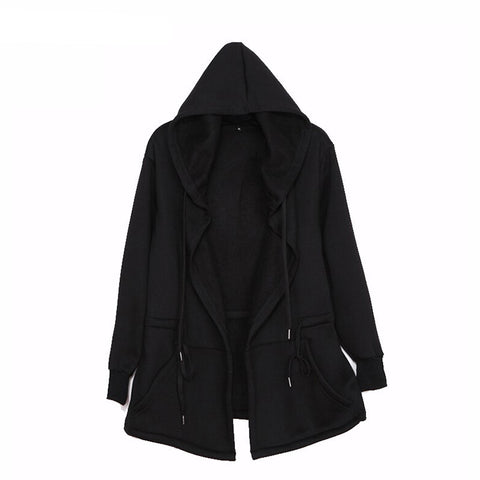 Loose-Fit Long Sleeve Hoodie With Zippers