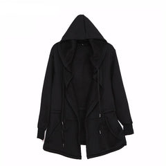 Loose-Fit Long Sleeve Hoodie With Zippers