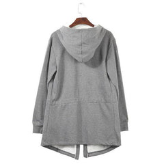 Loose-Fit Long Sleeve Hoodie With Zippers